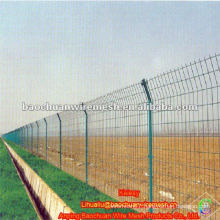 Green pvc coated welded road side fence